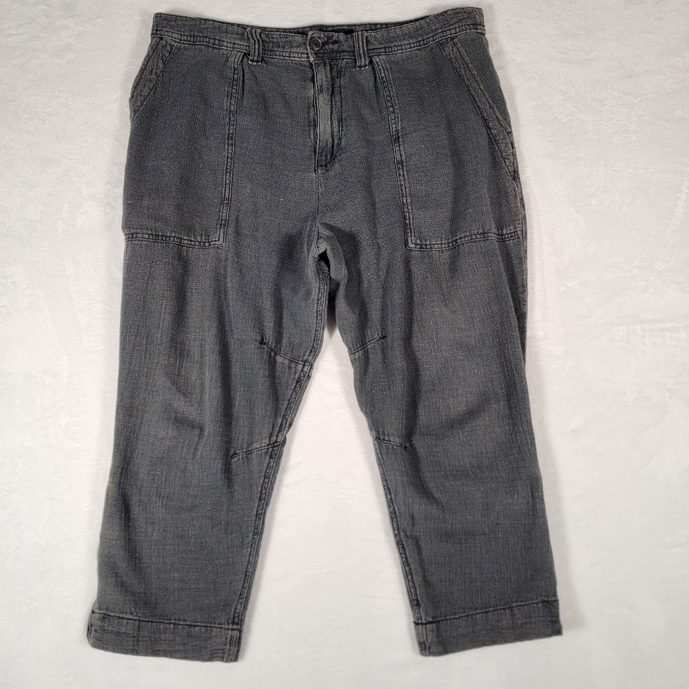 BDG Cropped Cotton Ankle Zip Pants In Gray, Size 6